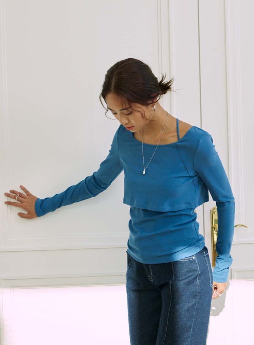 兩件式長袖羅紋上衣